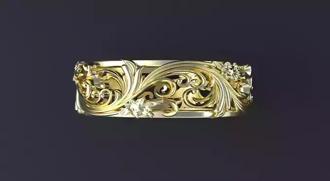  Band-rings with ornament 3D print model or CNC model