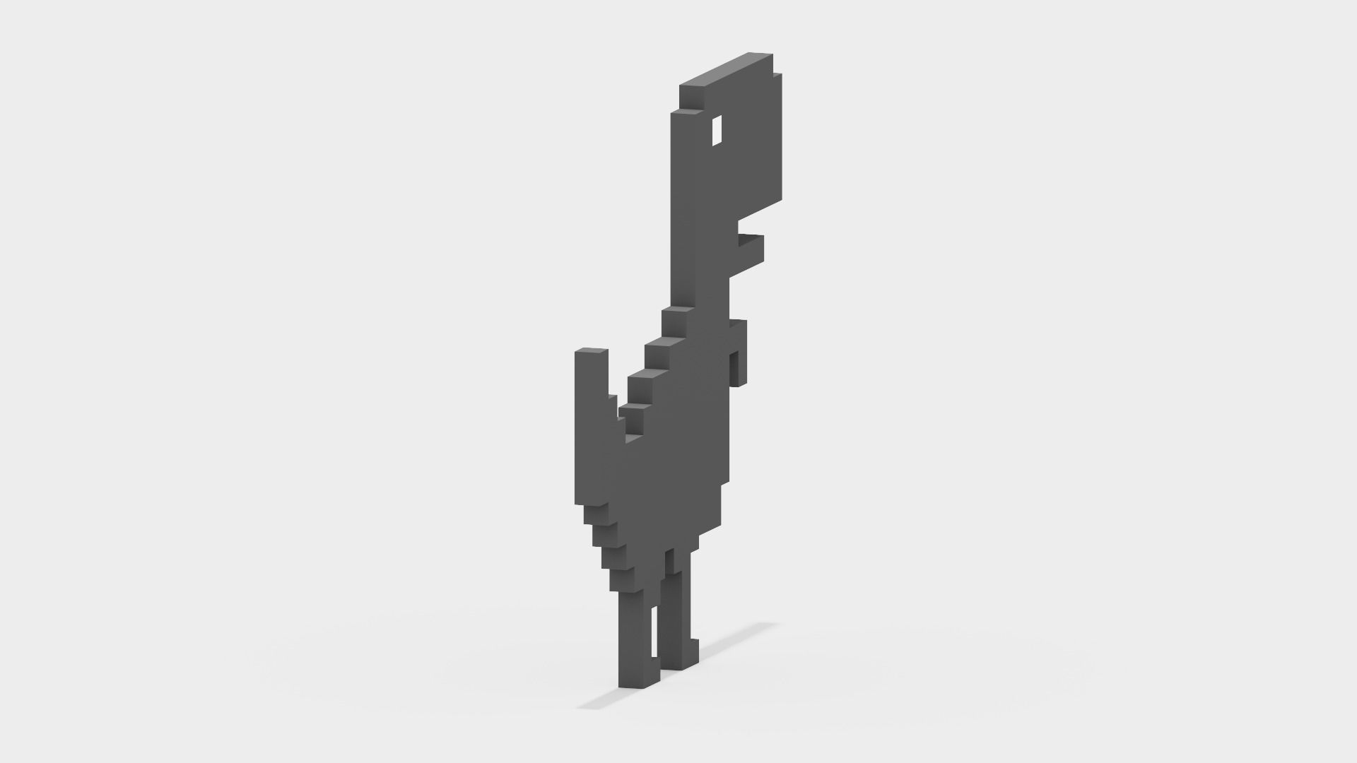 Pixel Google Chrome Dinosaur  Low-poly 3D model_15