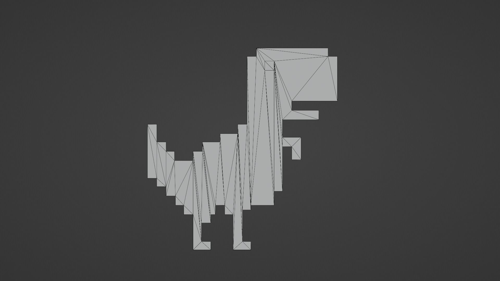 Pixel Google Chrome Dinosaur  Low-poly 3D model_7