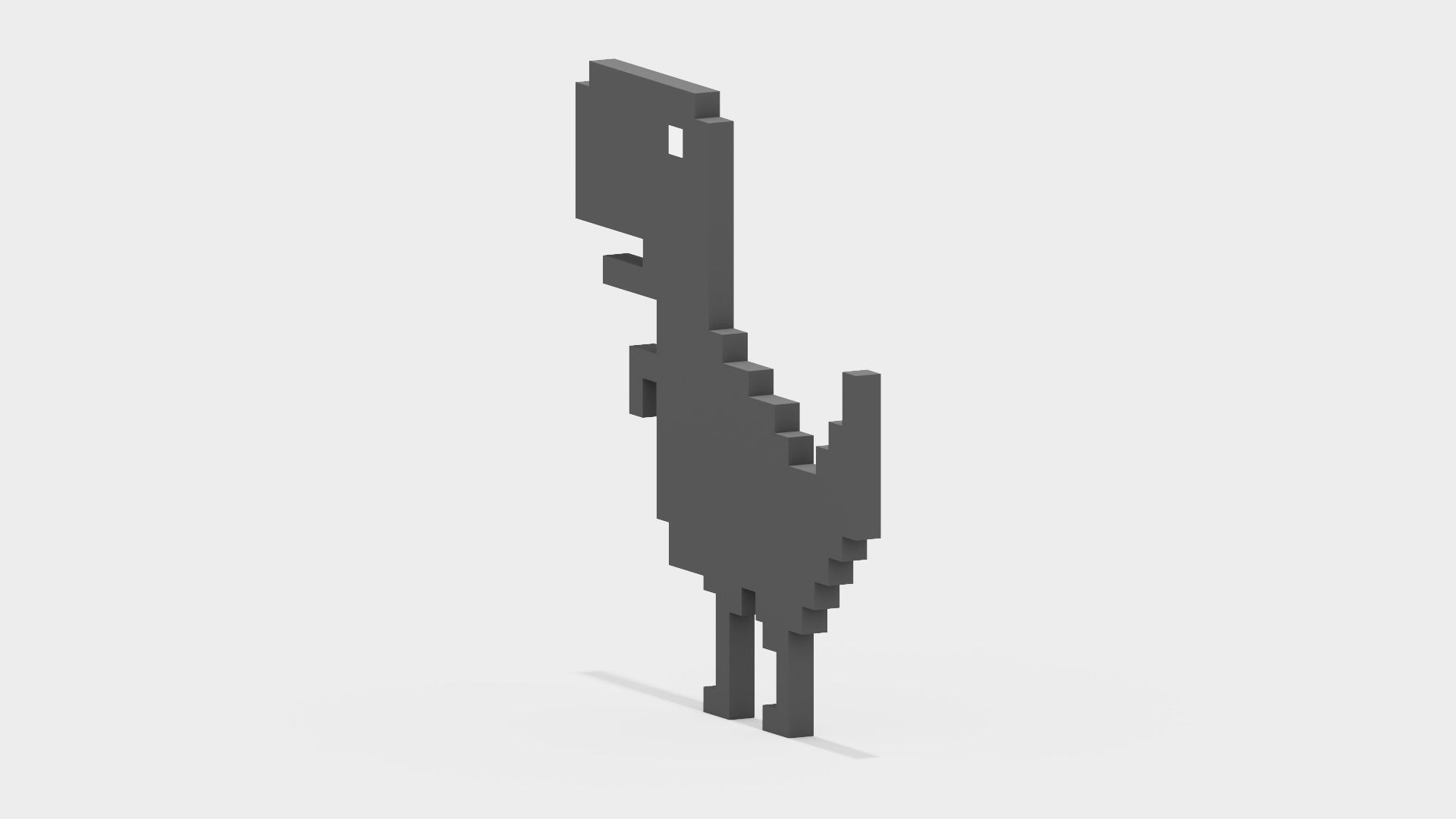 Pixel Google Chrome Dinosaur  Low-poly 3D model_13