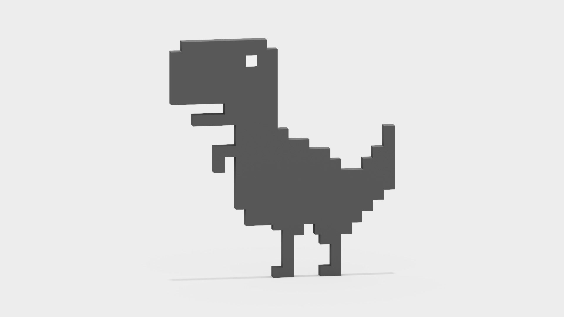 Pixel Google Chrome Dinosaur  Low-poly 3D model_10