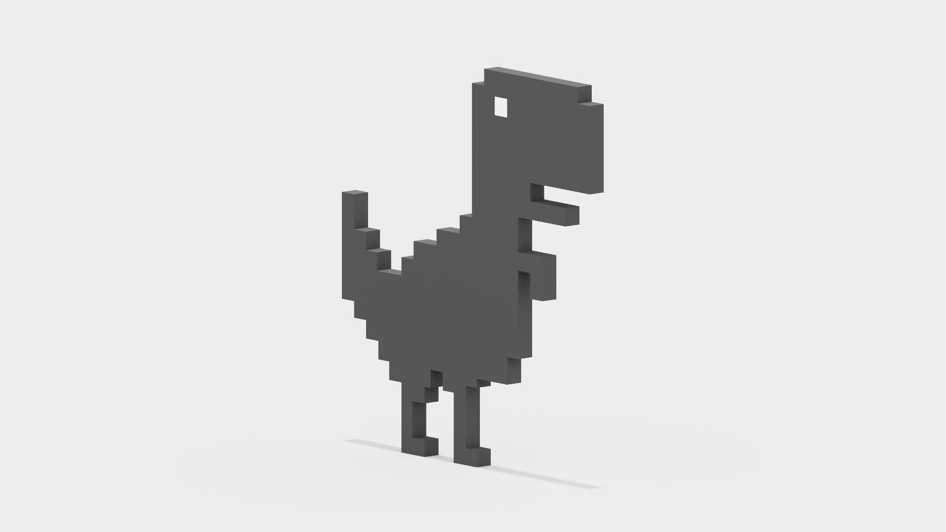 Pixel Google Chrome Dinosaur  Low-poly 3D model_3