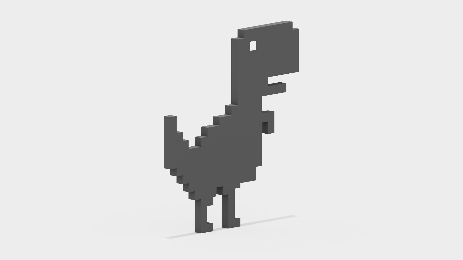 Pixel Google Chrome Dinosaur  Low-poly 3D model_16