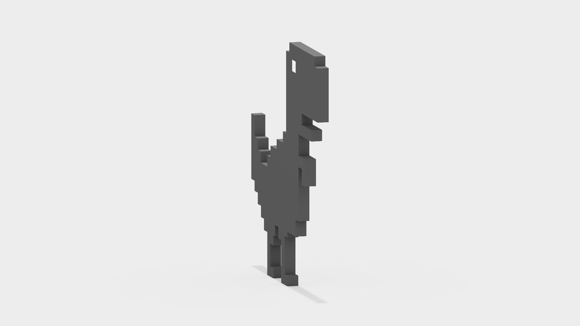 Pixel Google Chrome Dinosaur  Low-poly 3D model_4