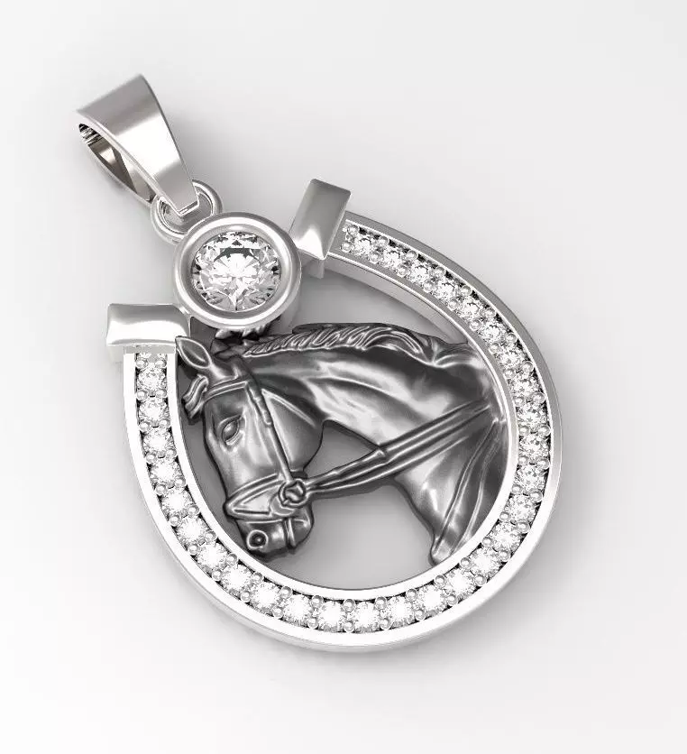 Horseshoe Pendant 3D print model_0