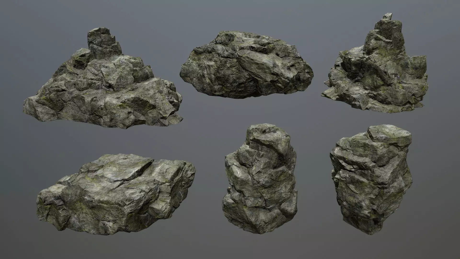 rocks rock Low-poly 3D model_0