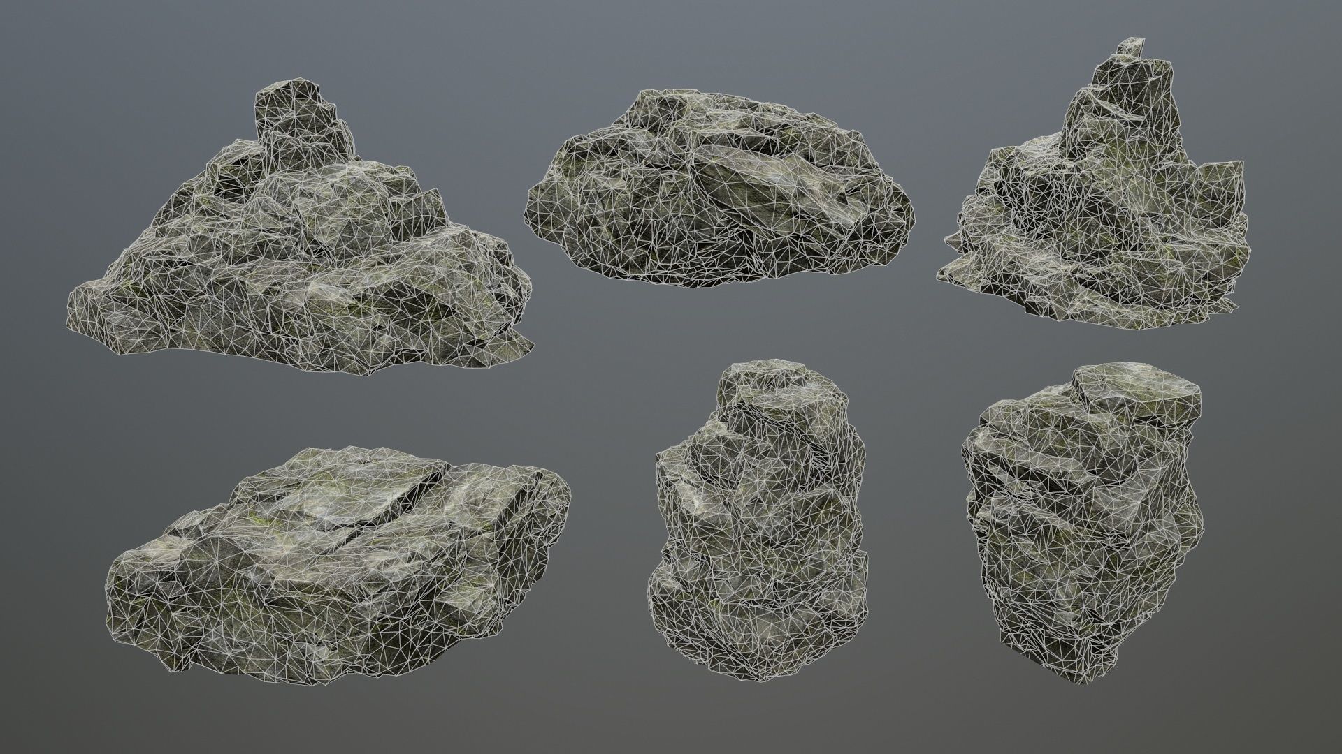 rocks rock Low-poly 3D model_27
