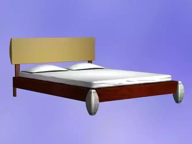 Bed Model with headboard and footboard 3D model