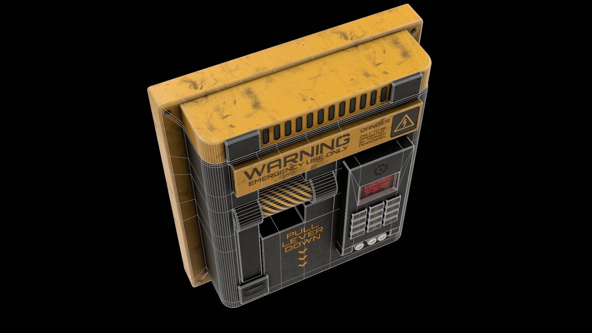 Sci-Fi Lock Door Lever Low-poly 3D model_18