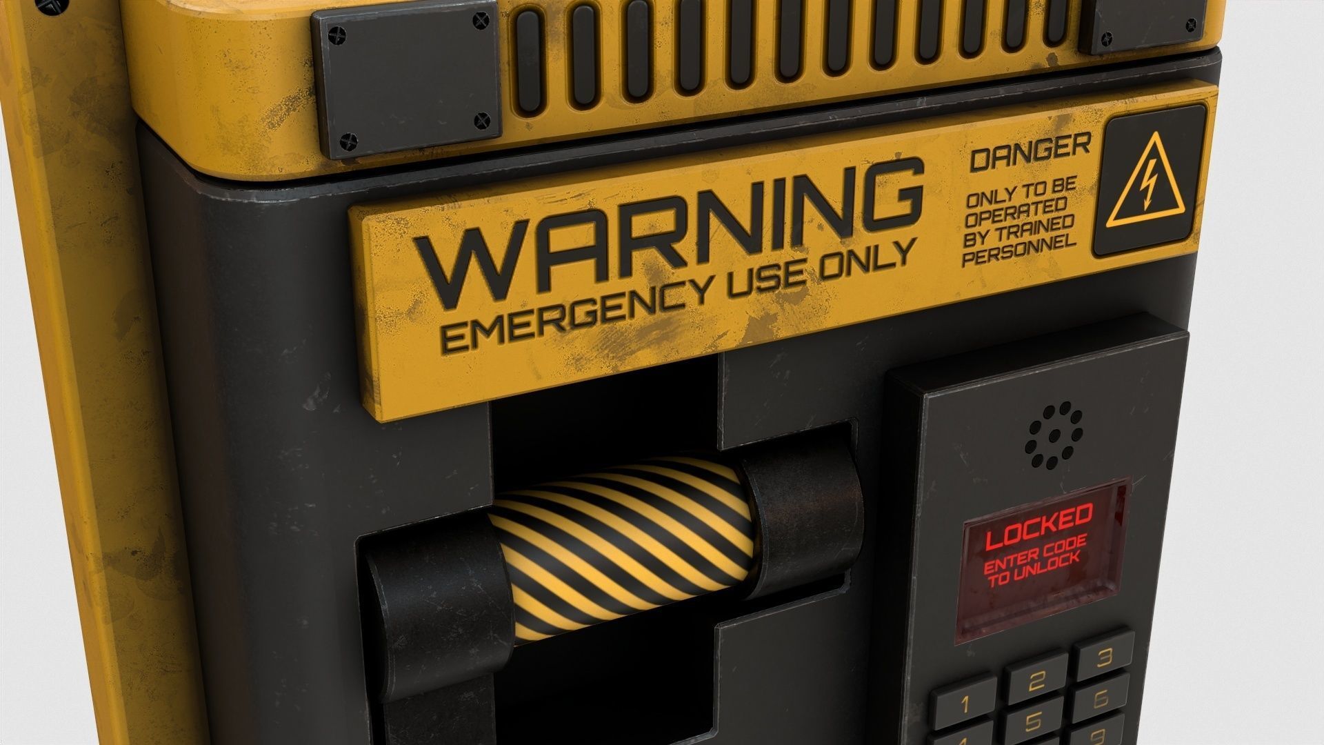 Sci-Fi Lock Door Lever Low-poly 3D model_12