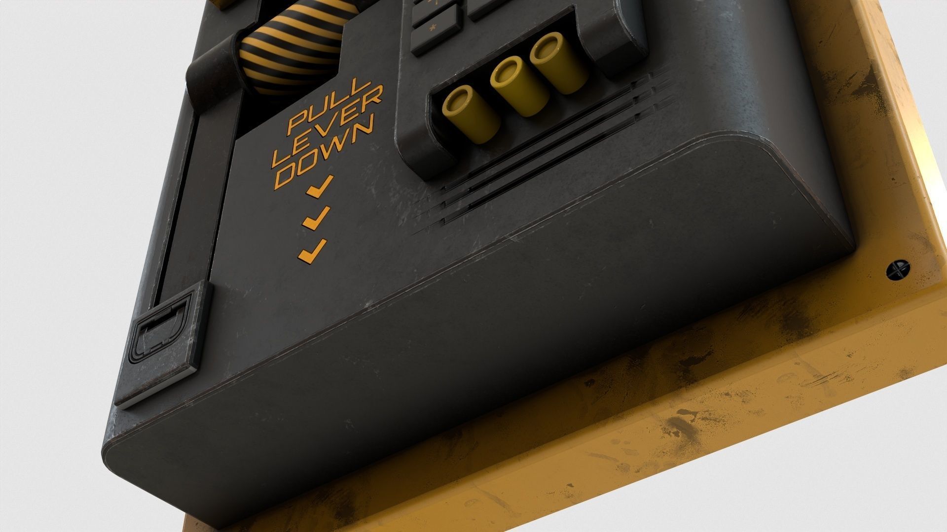 Sci-Fi Lock Door Lever Low-poly 3D model_14