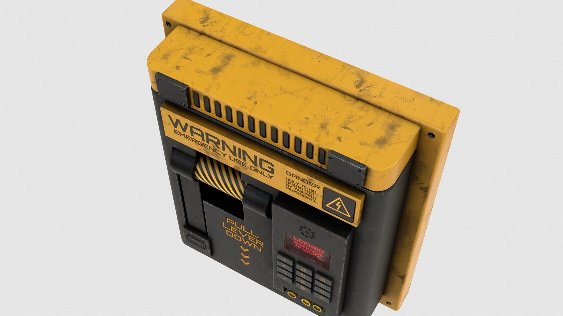 Sci-Fi Lock Door Lever Low-poly 3D model_11