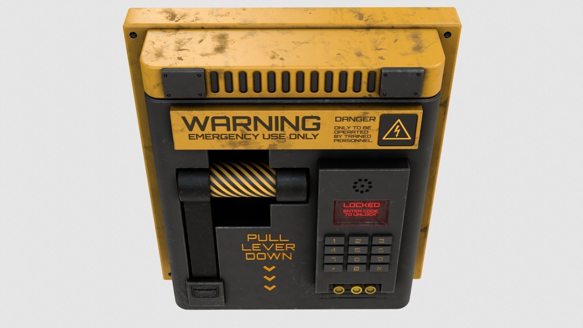 Sci-Fi Lock Door Lever Low-poly 3D model_8