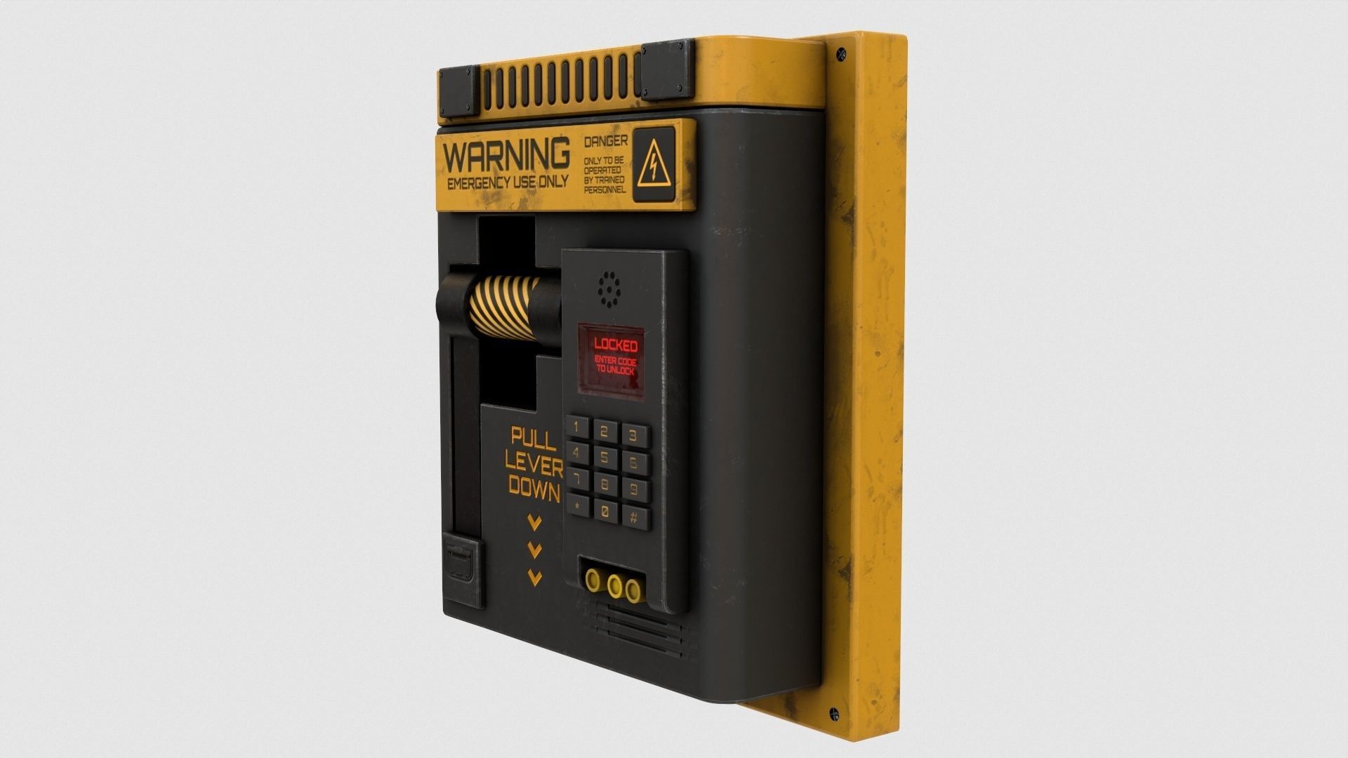 Sci-Fi Lock Door Lever Low-poly 3D model_9