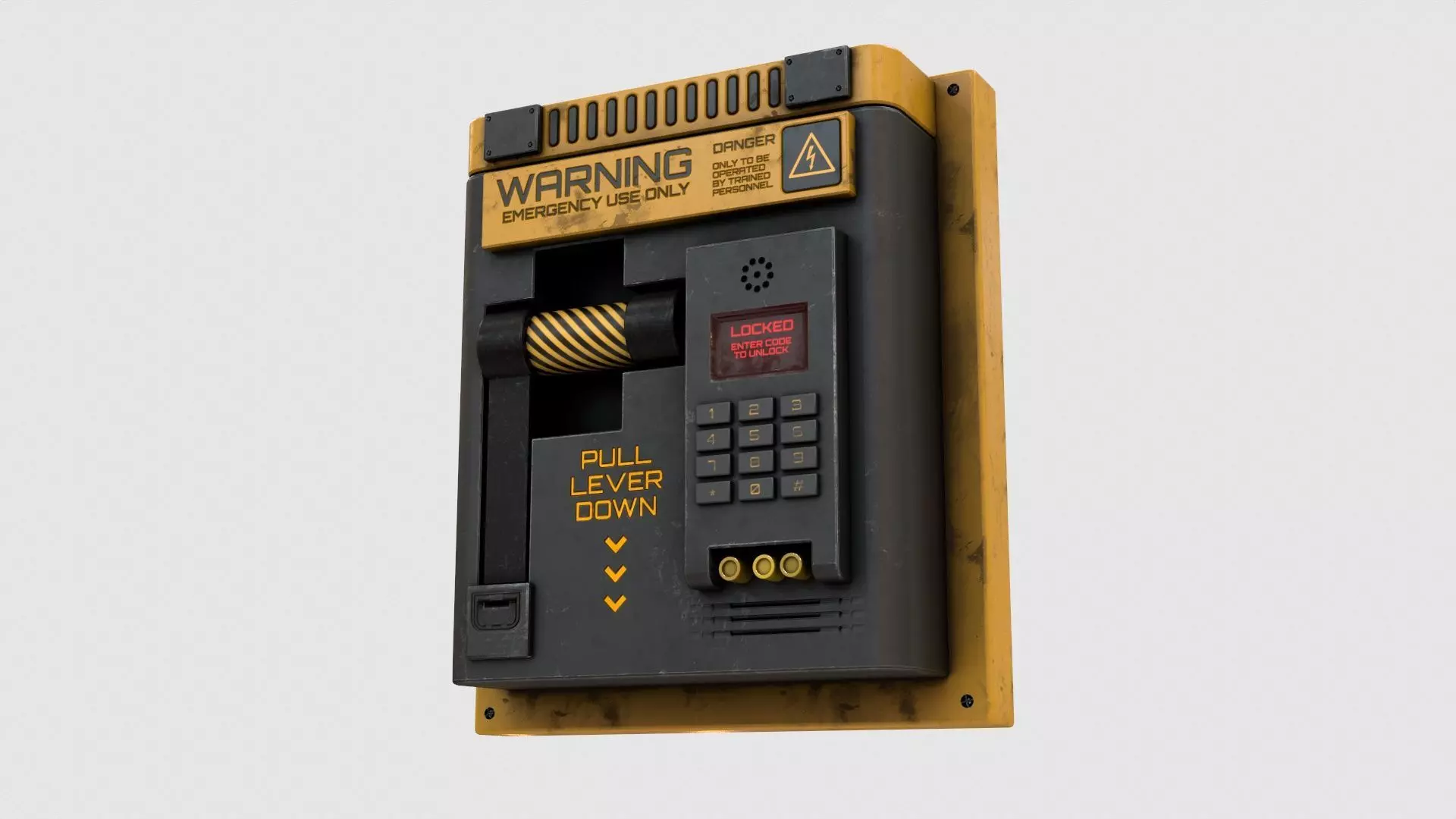 Sci-Fi Lock Door Lever Low-poly 3D model_0