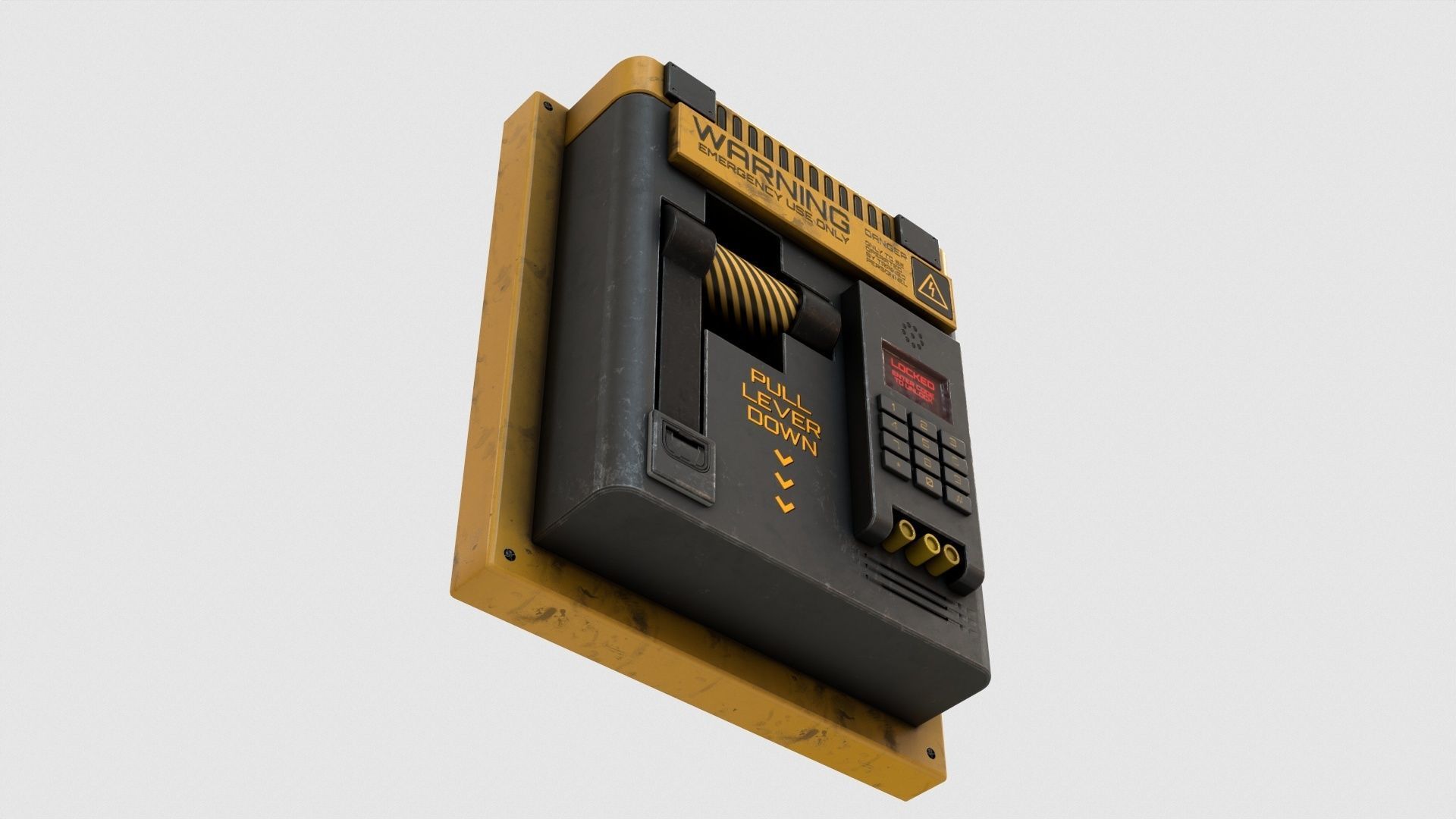 Sci-Fi Lock Door Lever Low-poly 3D model_6