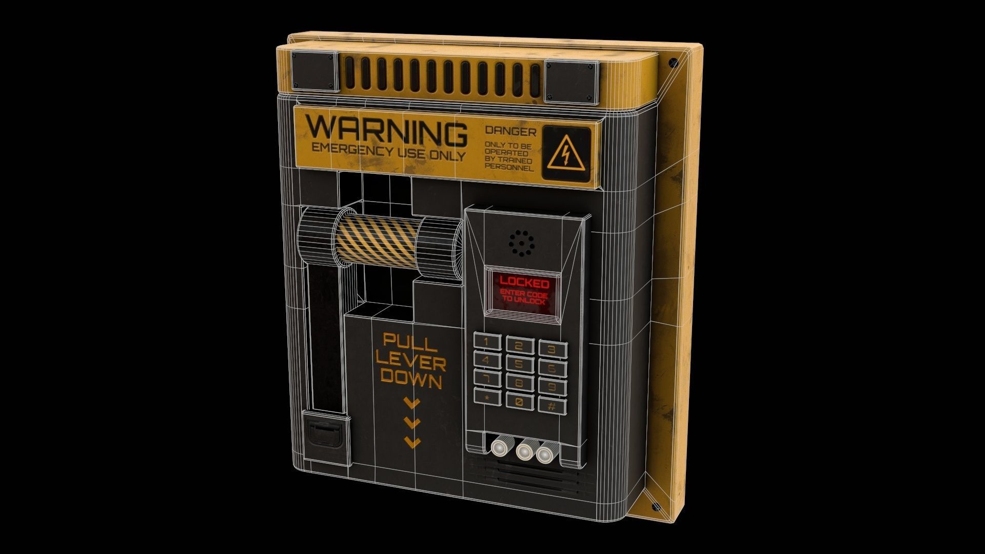 Sci-Fi Lock Door Lever Low-poly 3D model_15