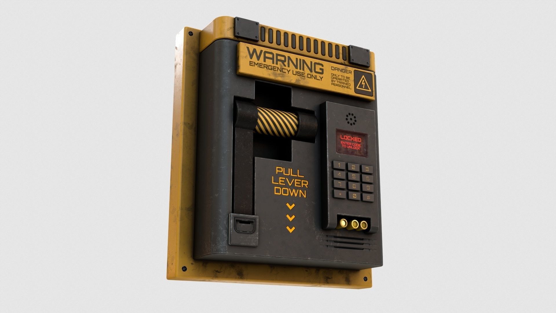 Sci-Fi Lock Door Lever Low-poly 3D model_2