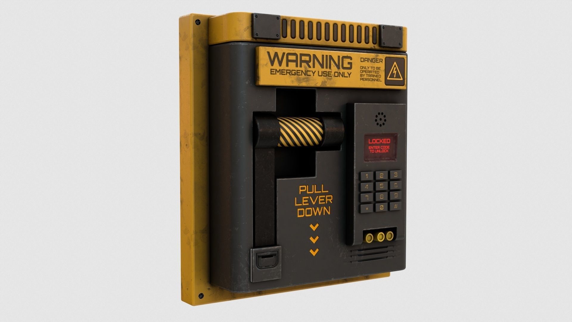 Sci-Fi Lock Door Lever Low-poly 3D model_10