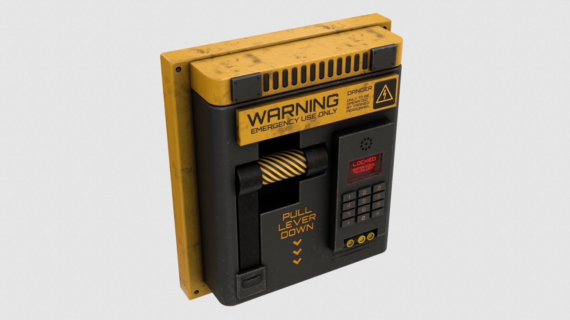 Sci-Fi Lock Door Lever Low-poly 3D model_3