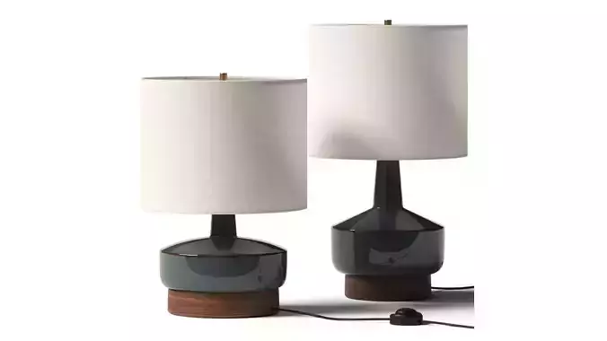 West Elm Wood and Ceramic Table Lamps