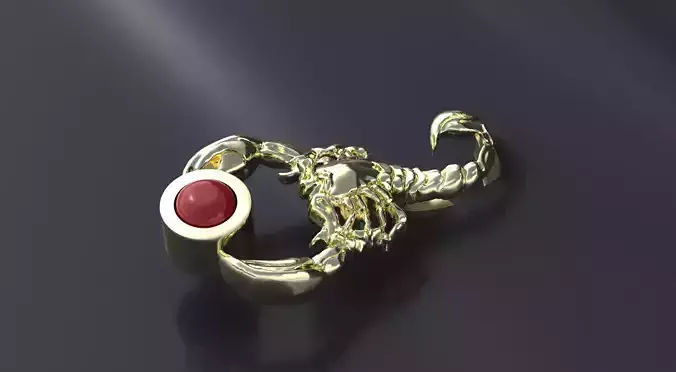 Scorpio pendant 3D print model or CNC model