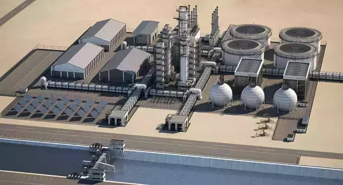 Refinery 2 power plant in desert
