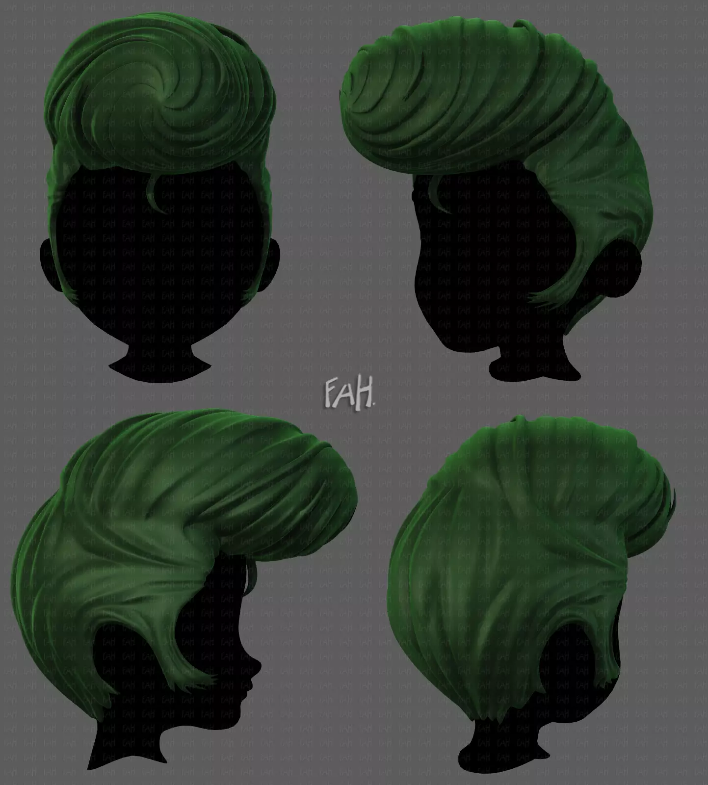 3D Hair style for boy V83 Low-poly 3D model