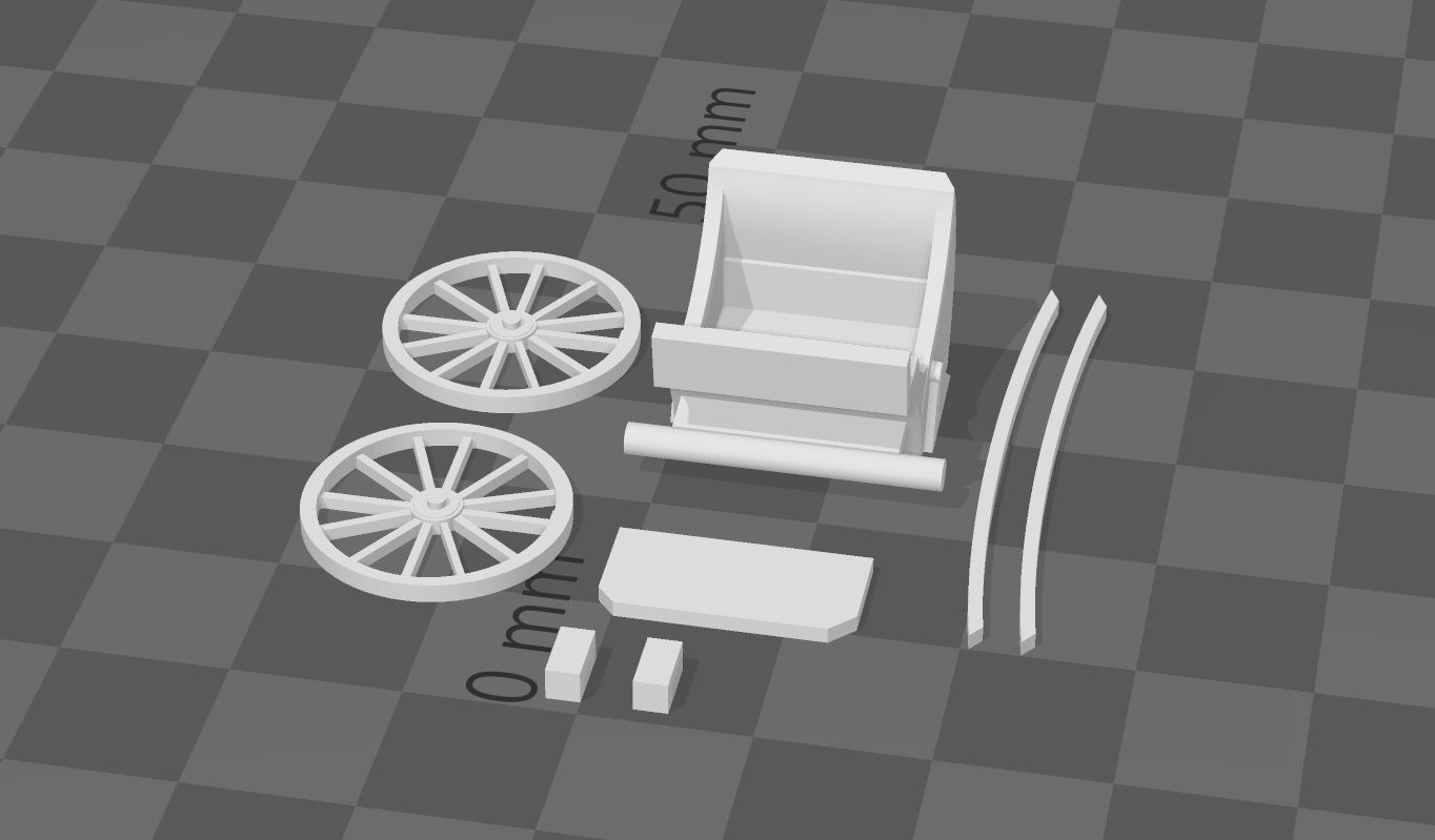 Vintage Carriage h0 scale  3D print model_1