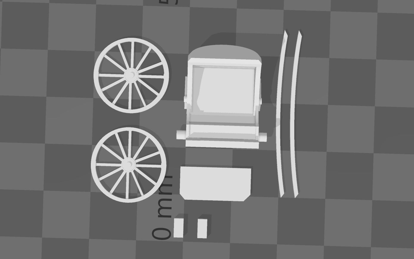 Vintage Carriage h0 scale  3D print model_2