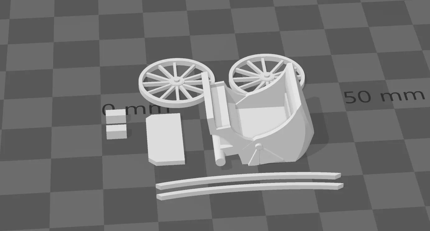 Vintage Carriage h0 scale  3D print model_0