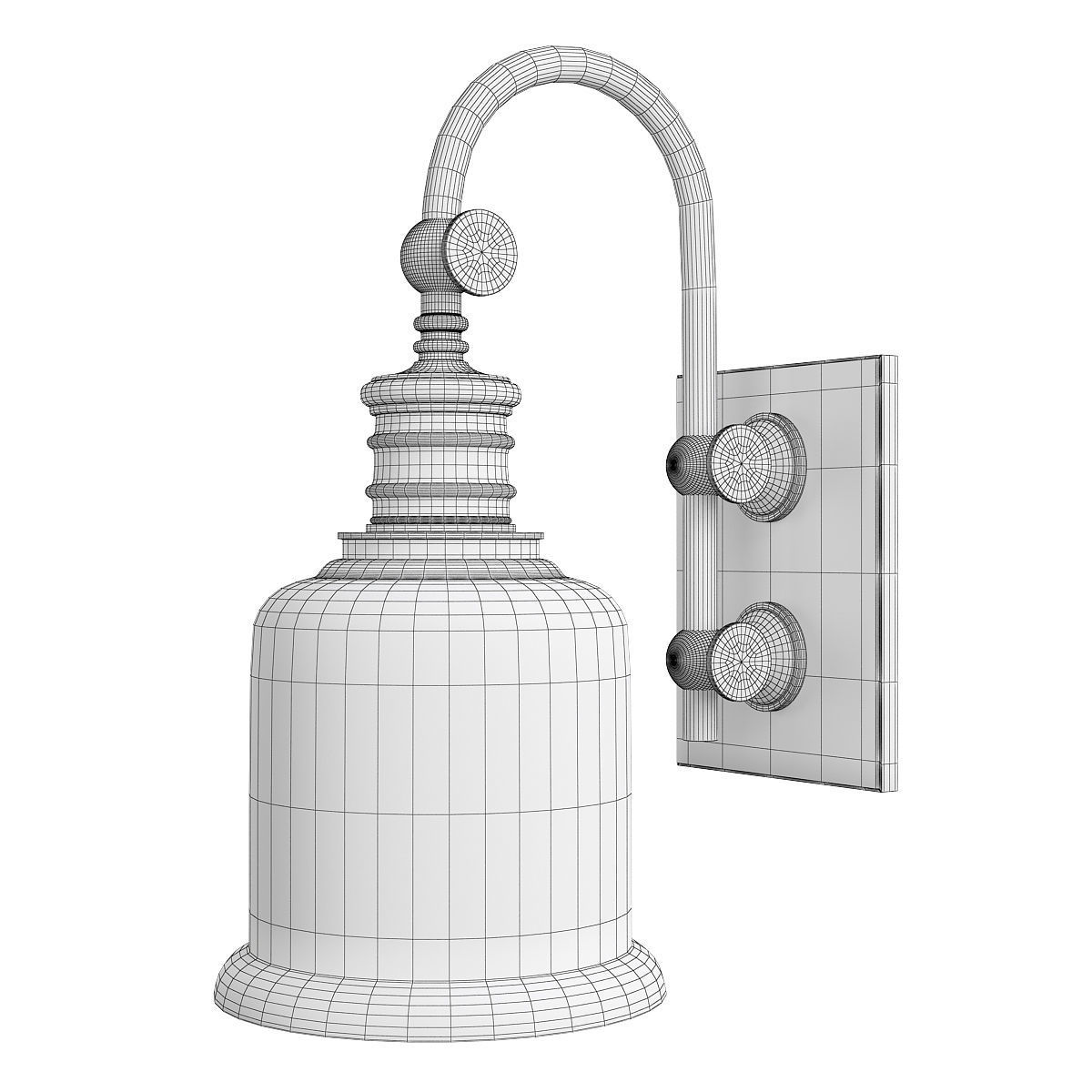 Keswick Sconce Low-poly 3D model_1