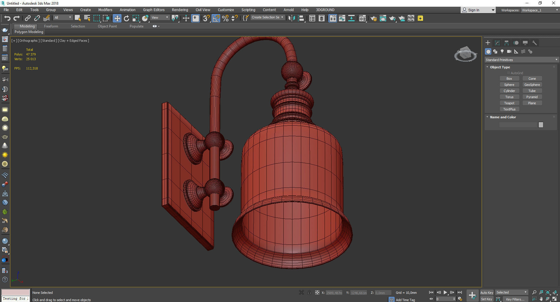 Keswick Sconce Low-poly 3D model_4