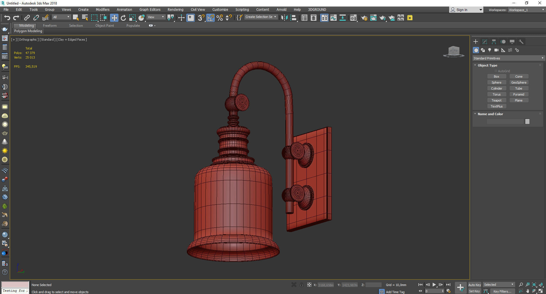 Keswick Sconce Low-poly 3D model_3