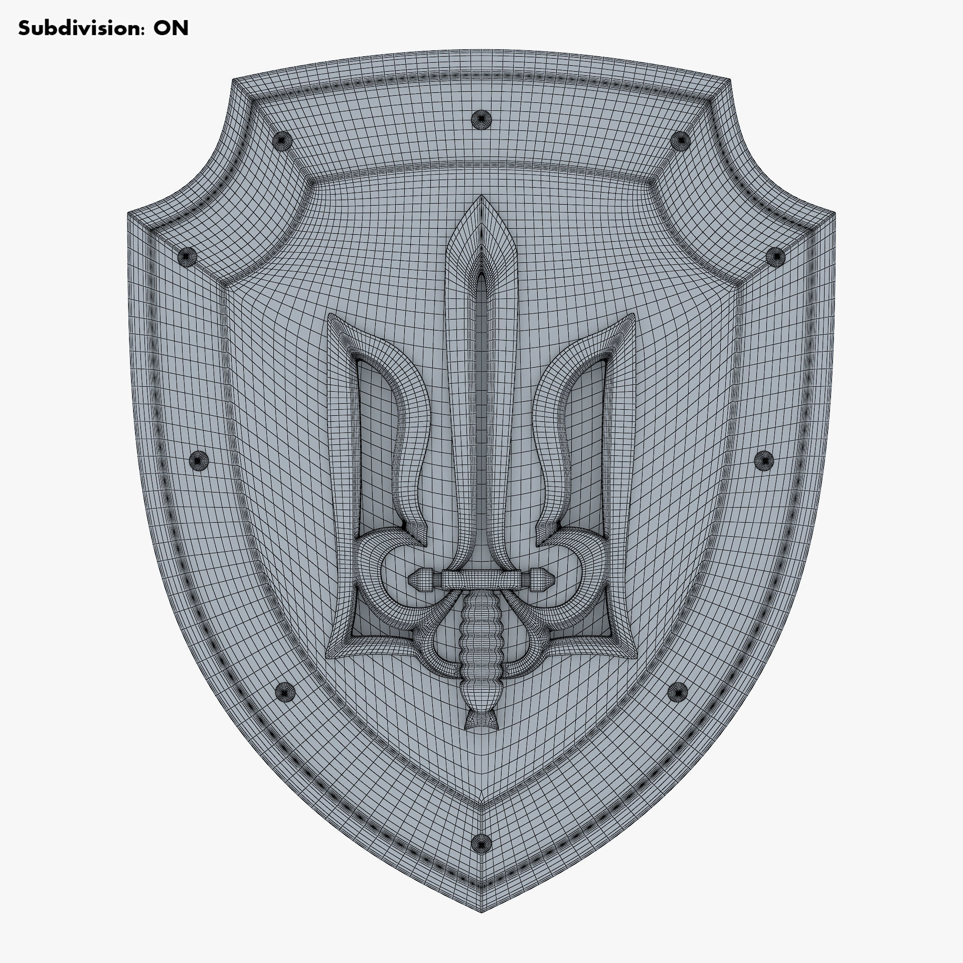 Coat of Arms of Ukraine M 2 3D model_8