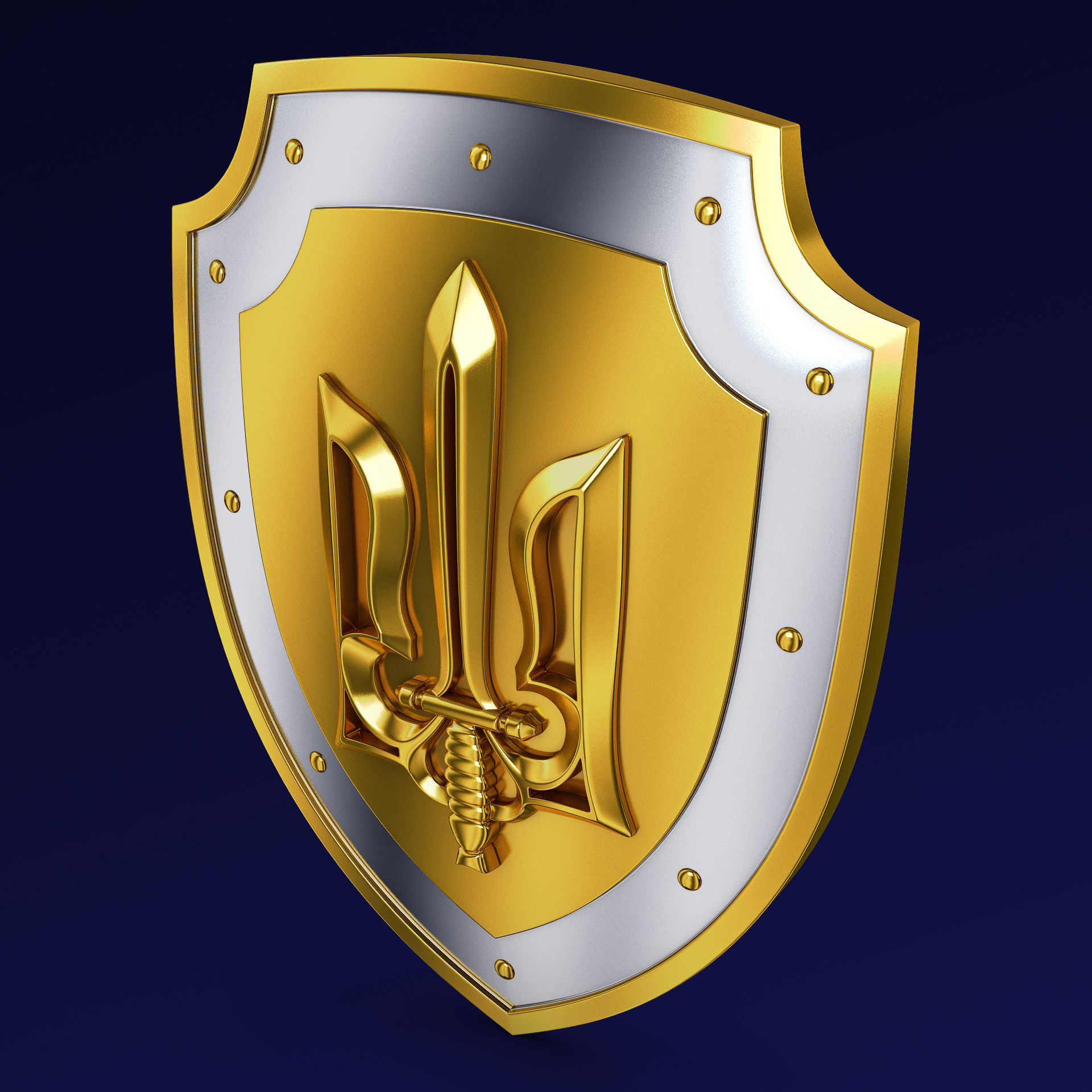 Coat of Arms of Ukraine M 2 3D model_4