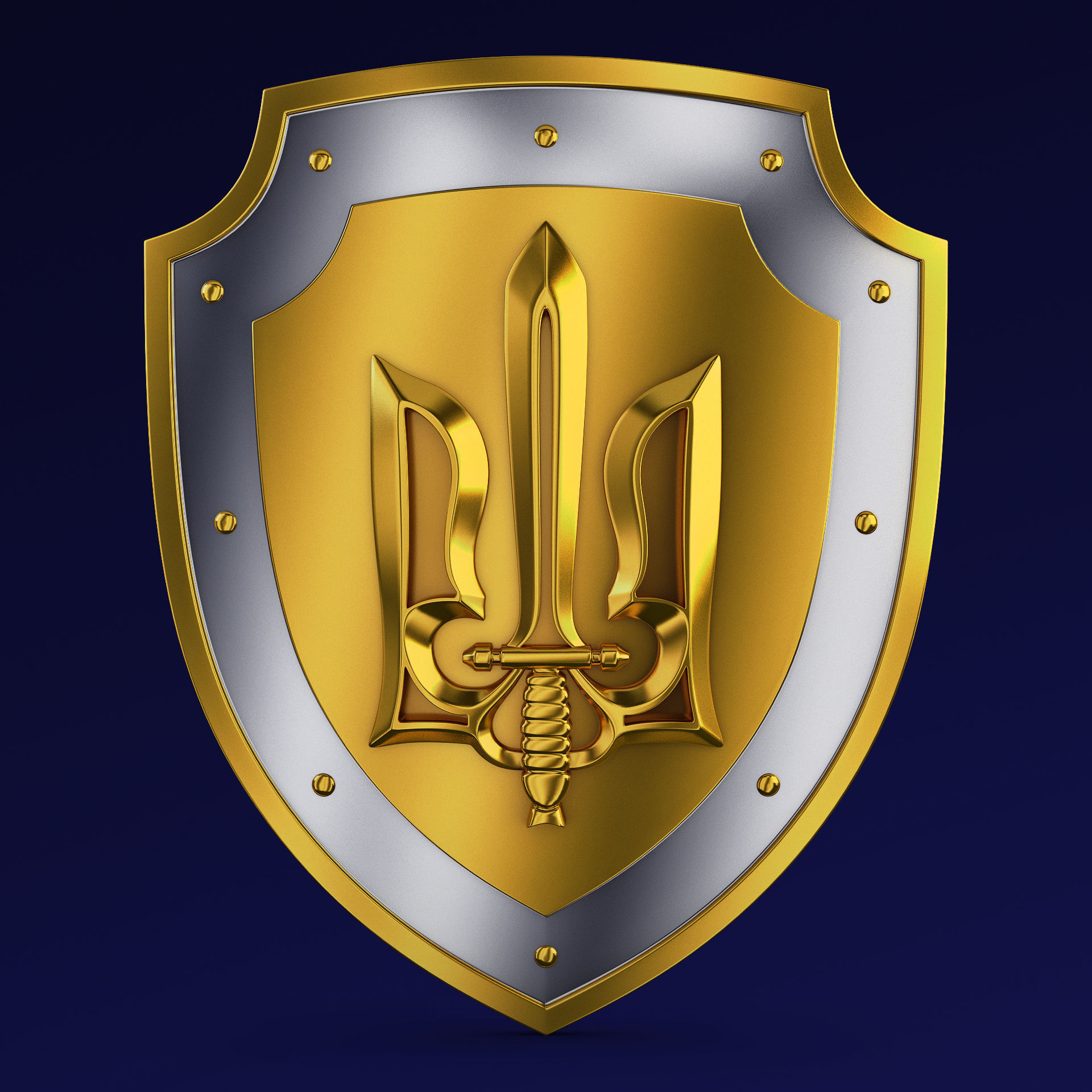Coat of Arms of Ukraine M 2 3D model_1