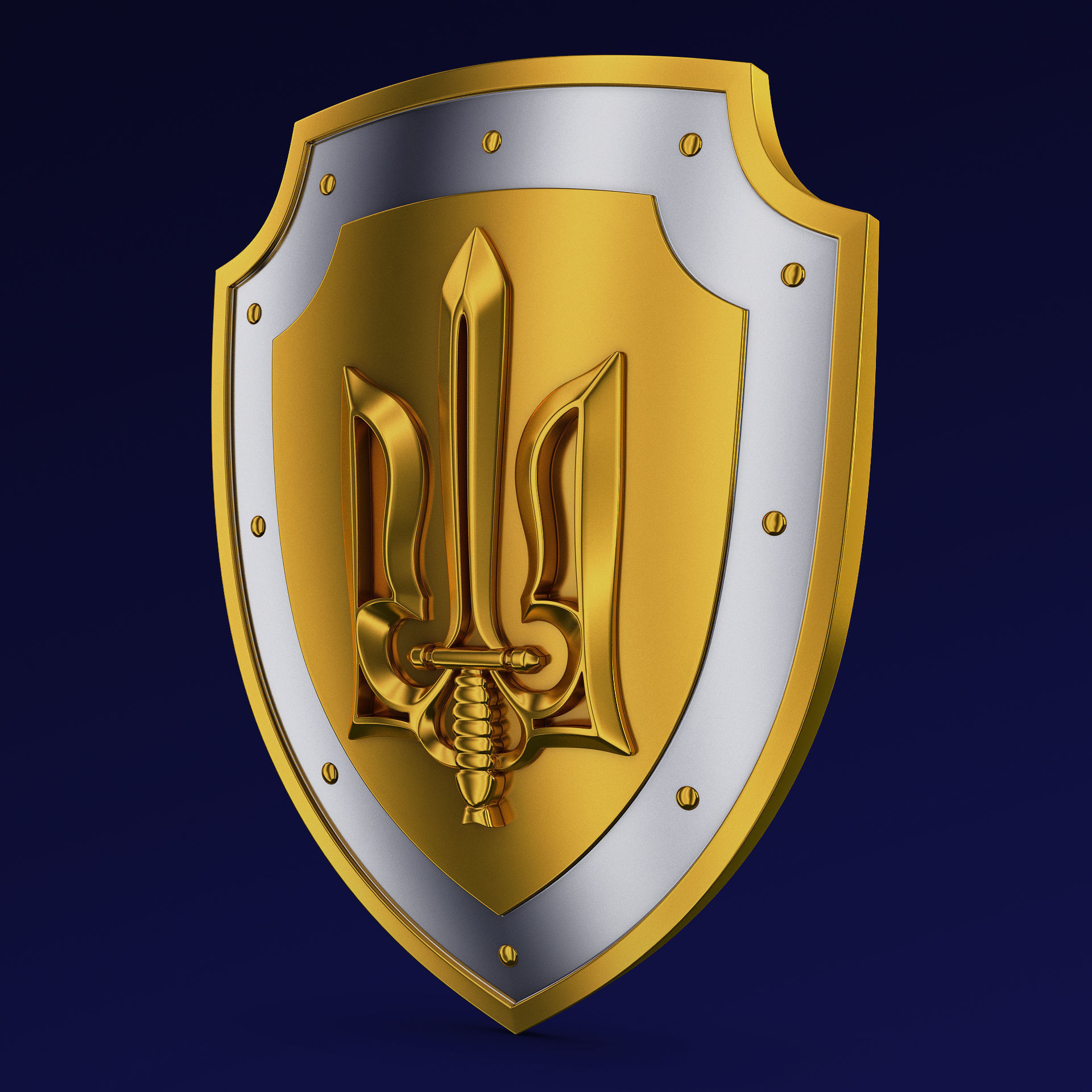 Coat of Arms of Ukraine M 2 3D model_2