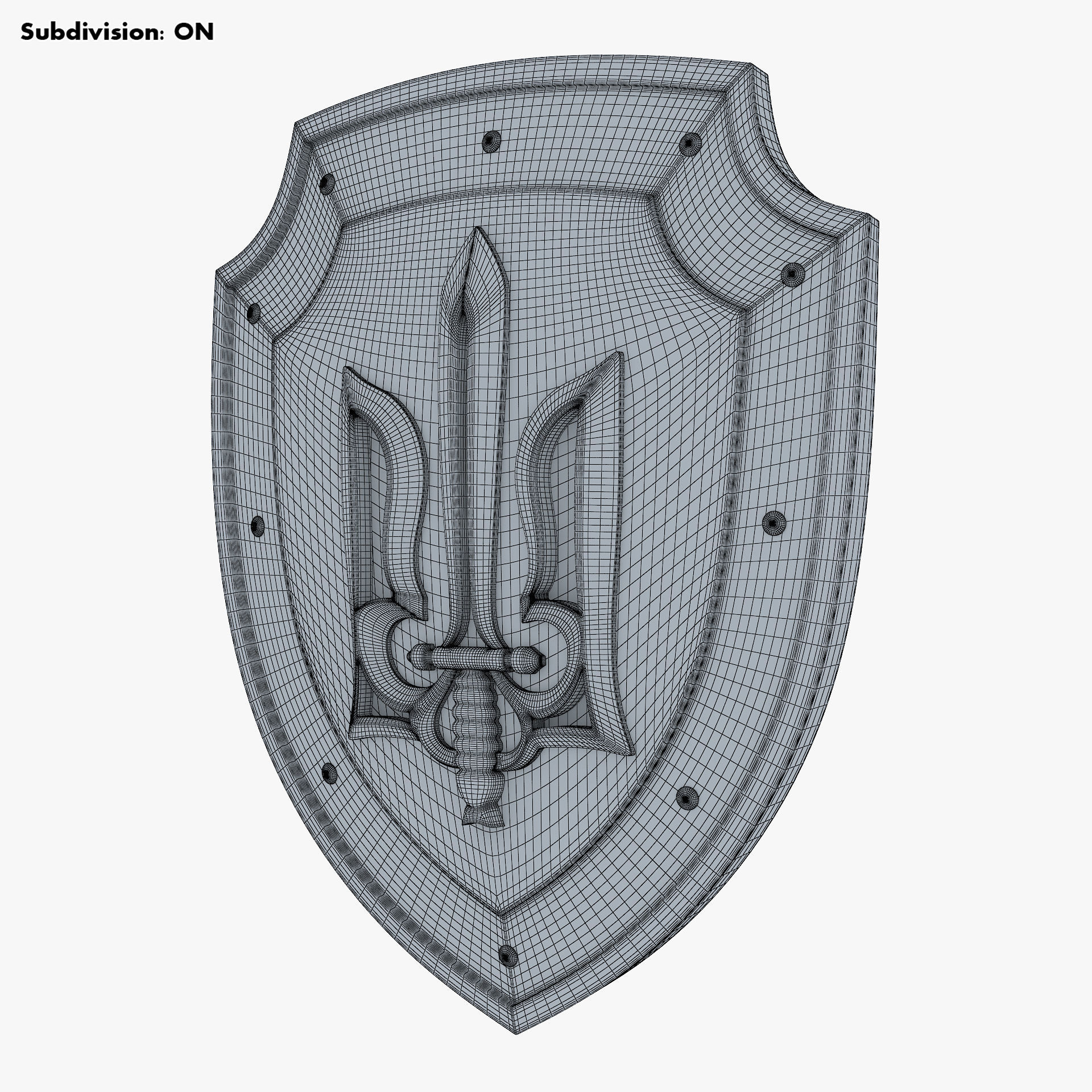 Coat of Arms of Ukraine M 2 3D model_10
