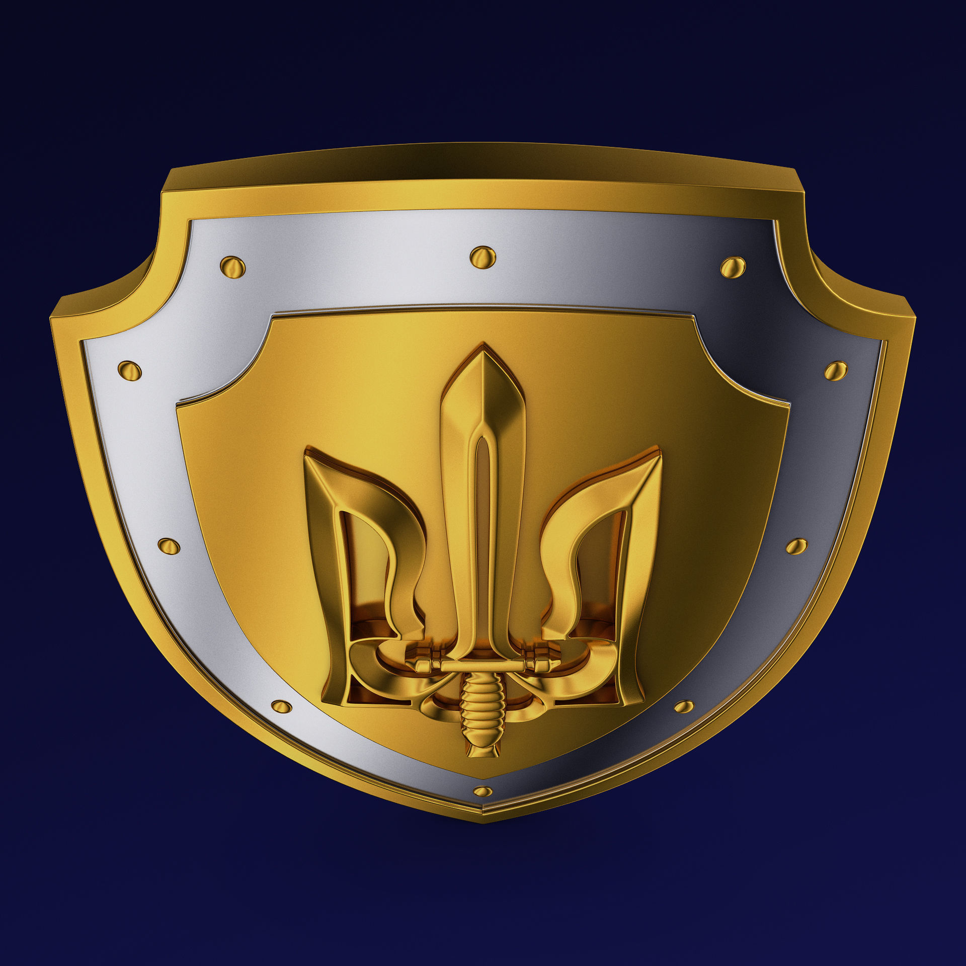 Coat of Arms of Ukraine M 2 3D model_3