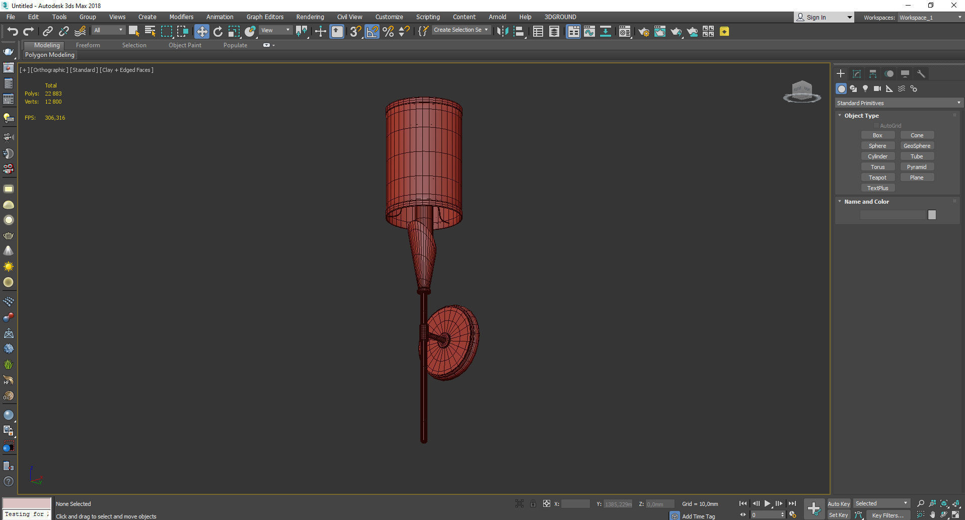 Tate Sconce Low-poly 3D model_3