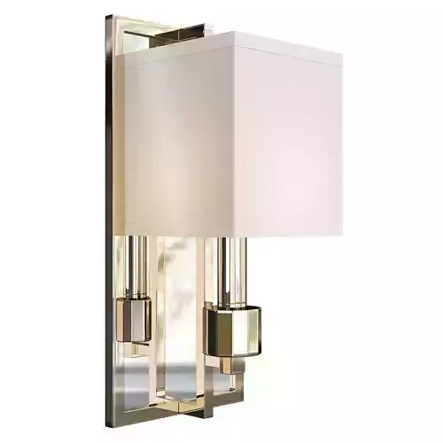Dixon 1-Light Polished Nickel Sconce with Drum Shade Low-poly 3D model