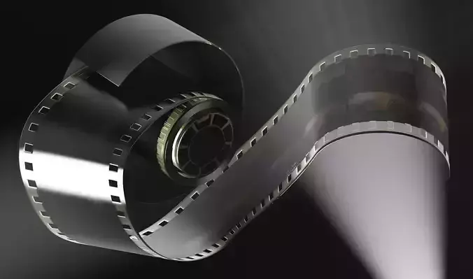 Film roll rig - CinemaScope Anamorphic 4-perforation  3D model