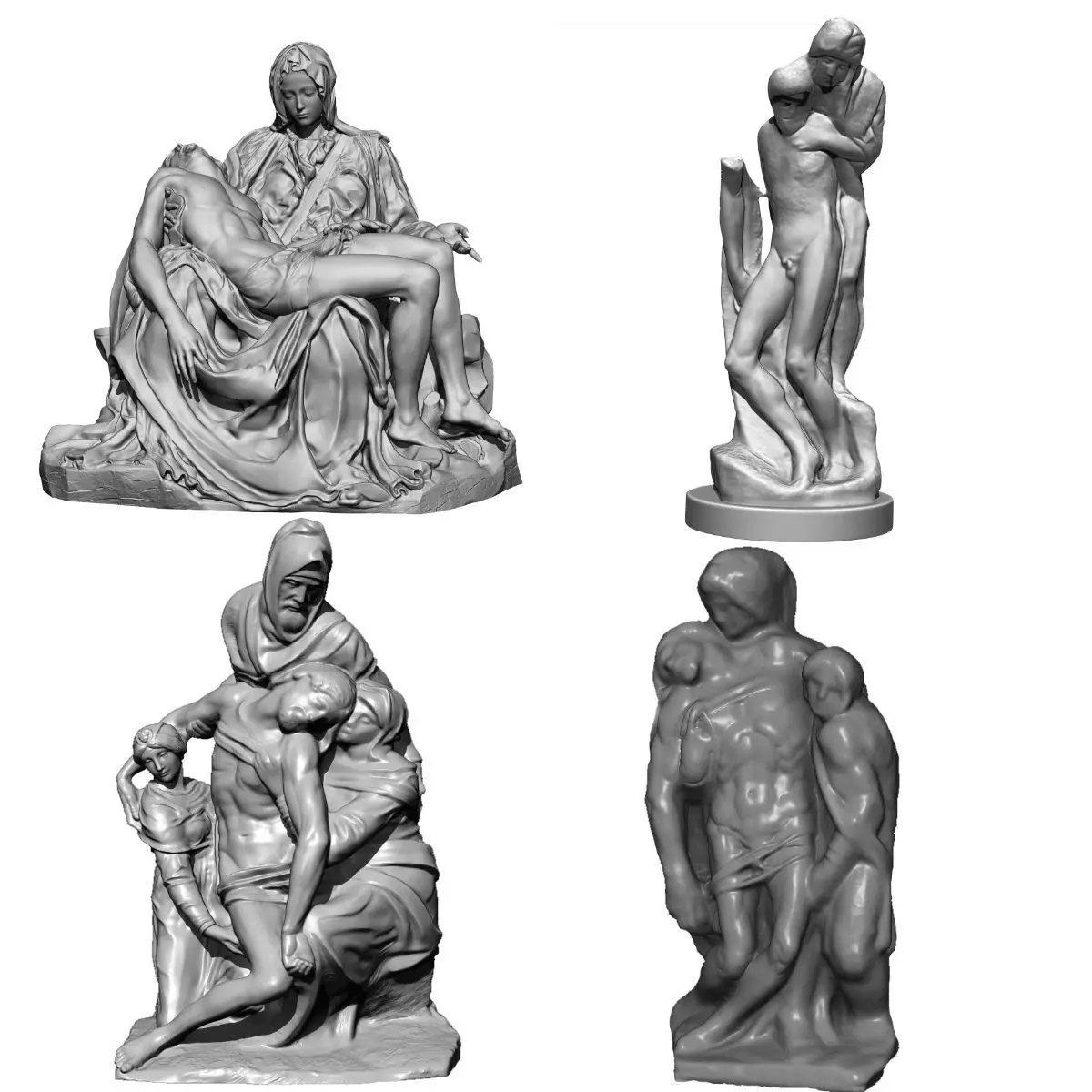 all  pieta michelangelo  vatican  bandini rondandini  palestrina 3D print model_0