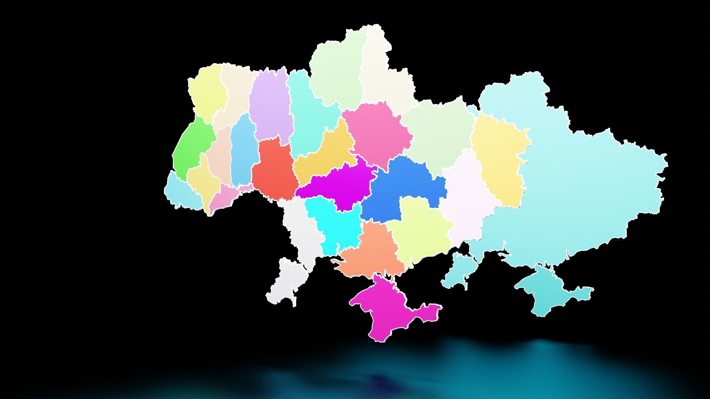 UKRAINE POLITICAL MAP LAYOUT  Low-poly 3D model_12