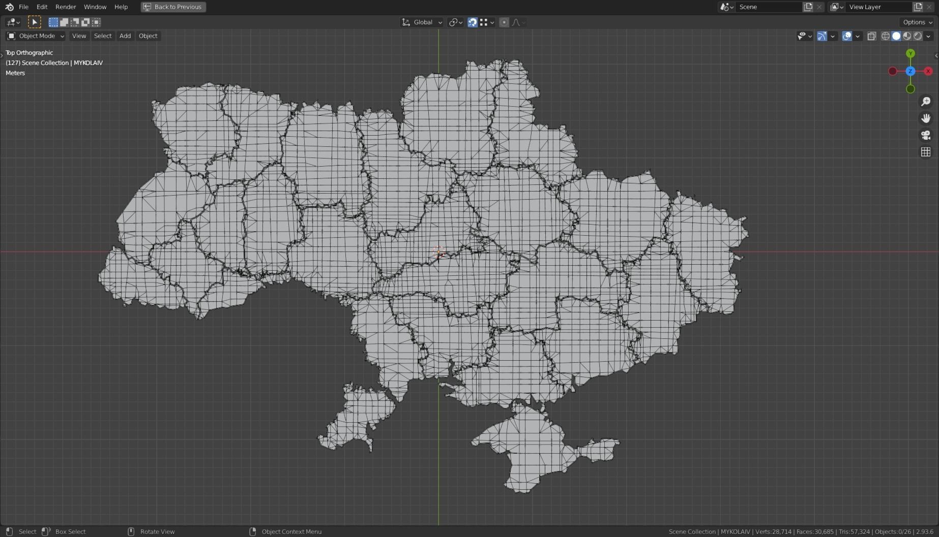 UKRAINE POLITICAL MAP LAYOUT  Low-poly 3D model_18