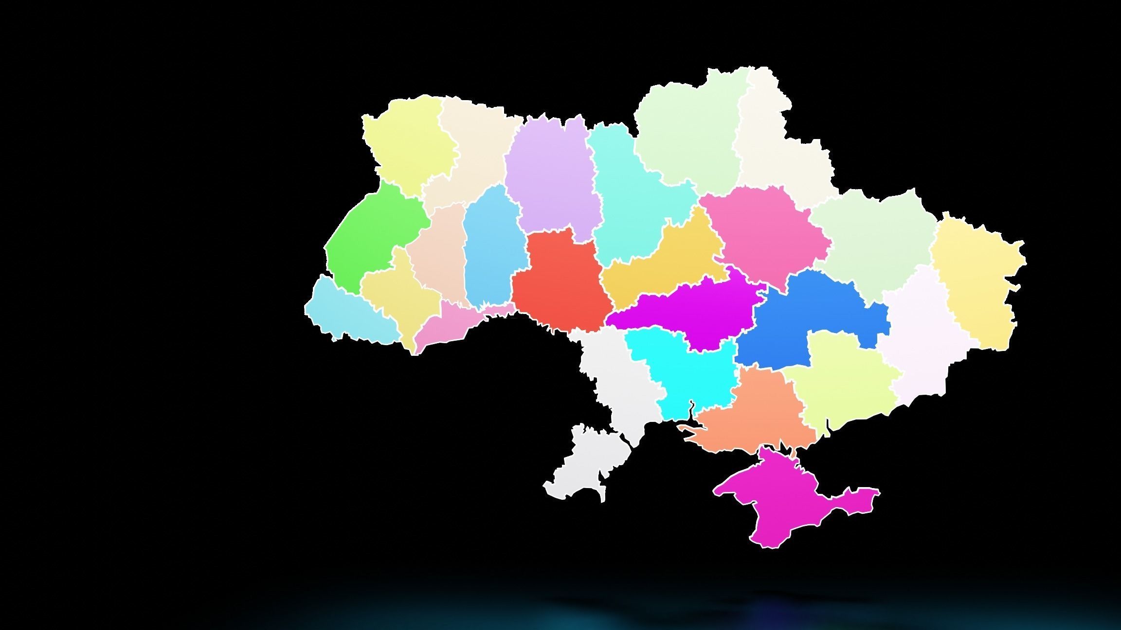 UKRAINE POLITICAL MAP LAYOUT  Low-poly 3D model_16