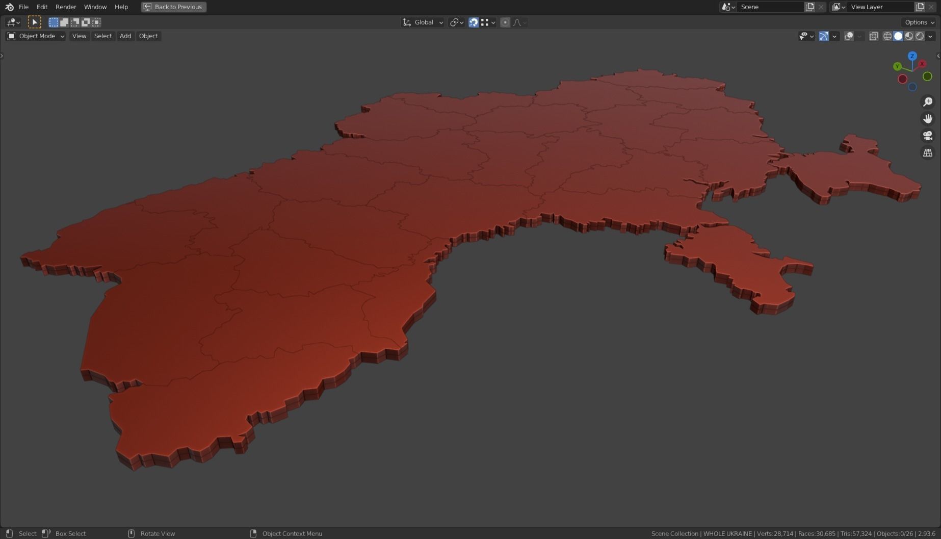 UKRAINE POLITICAL MAP LAYOUT  Low-poly 3D model_19