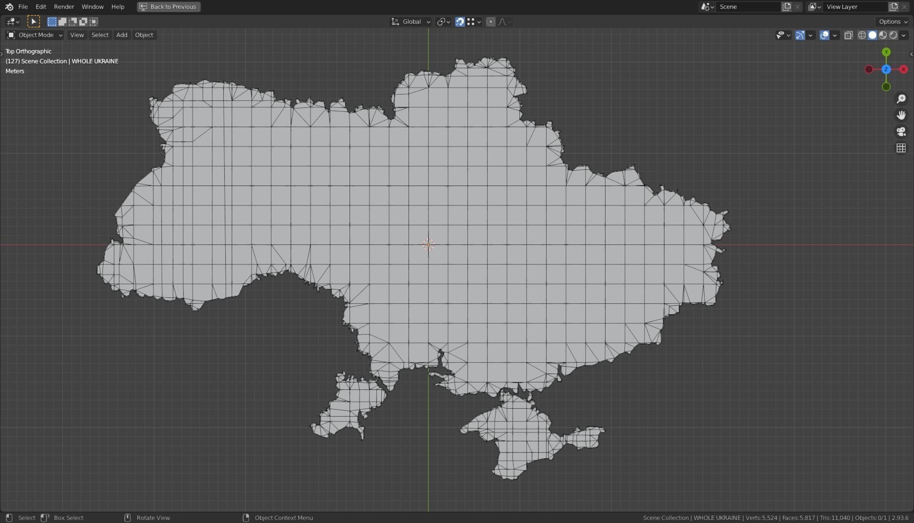 UKRAINE POLITICAL MAP LAYOUT  Low-poly 3D model_7