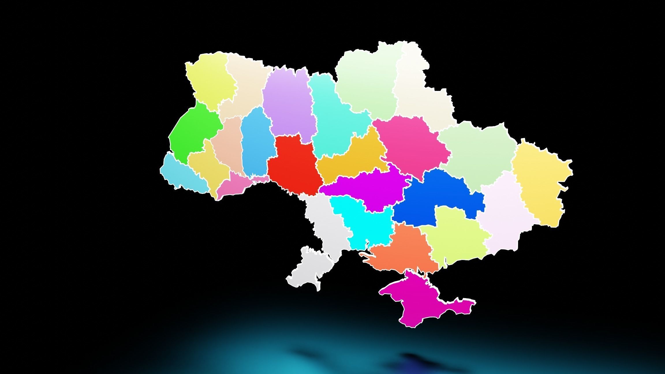 UKRAINE POLITICAL MAP LAYOUT  Low-poly 3D model_11